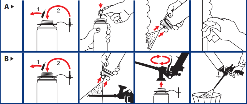 cleaning foam pictogram